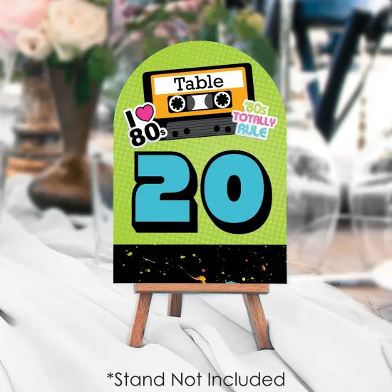 Big Dot of Happiness 80&rsquo;s Retro - Totally 1980s Party Double-Sided 5 x 7 inches Cards - Table Numbers - 1-20 {4}
