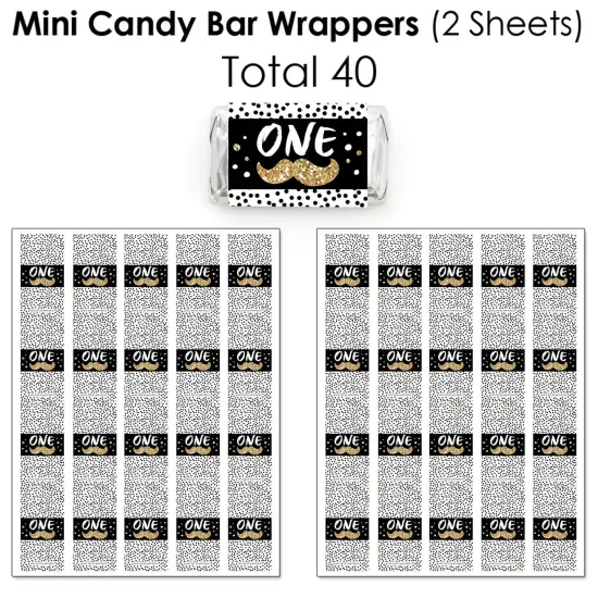 Big Dot of Happiness 1st Birthday Little Mr. Onederful - Boy First Birthday Party Candy Favor Sticker Kit - 304 Pieces {4}