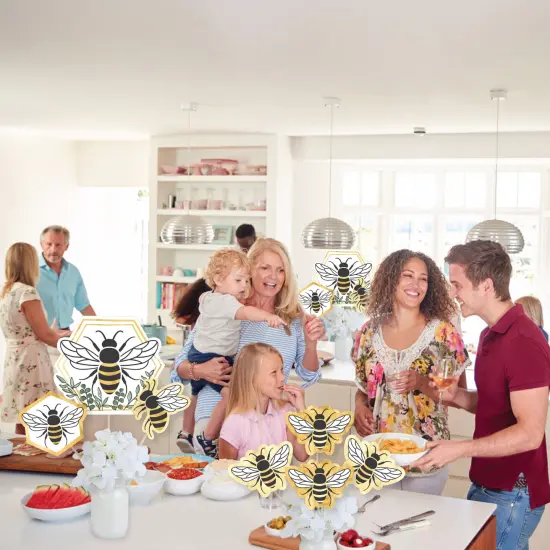 Big Dot of Happiness Little Bumblebee - Bee Baby Shower or Birthday Party Centerpiece Sticks - Showstopper Table Toppers - 35 Pieces {6}