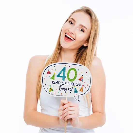Big Dot of Happiness 40th Birthday - Cheerful Happy Birthday - Colorful Fortieth Birthday Party Photo Booth Props Kit - 20 Count {4}