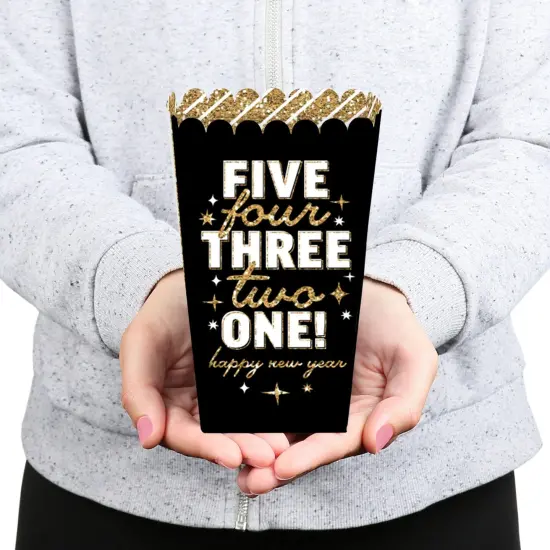 Big Dot of Happiness Hello New Year - NYE Party Favor Popcorn Treat Boxes - Set of 12 {6}