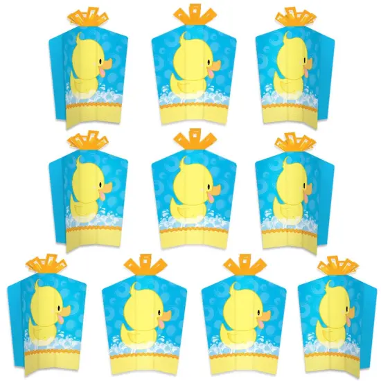 Big Dot of Happiness Ducky Duck - Table Decorations - Baby Shower or Birthday Party Fold and Flare Centerpieces - 10 Count {1}