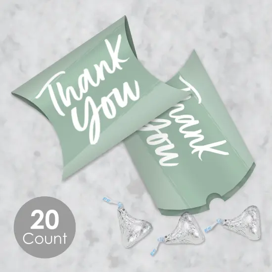 Big Dot of Happiness Sage Green Elegantly Simple - Favor Gift Boxes - Guest Party Favors Petite Pillow Boxes - Set of 20 {3}