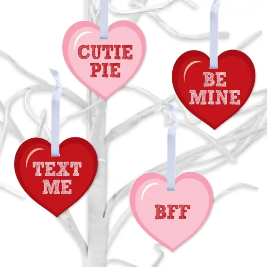Big Dot of Happiness Conversation Hearts - Valentine's Day Decorations - Tree Ornaments - Set of 12 {1}