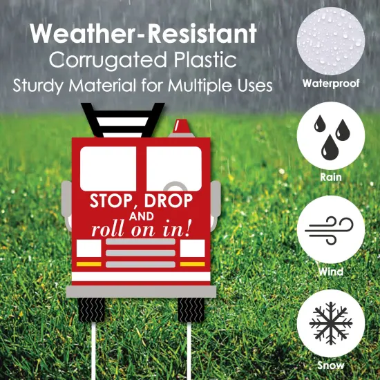 Big Dot of Happiness Fired Up Fire Truck - Party Decorations - Firefighter Firetruck Baby Shower or Birthday Party Welcome Yard Sign {4}