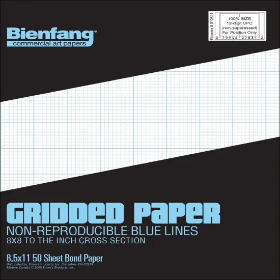 Speedball Bienfang Gridded Paper Pad 8.5"X11"-50 Sheets {1}