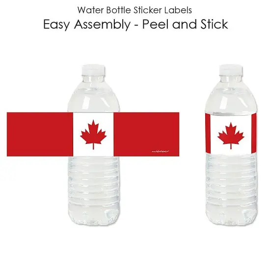 Big Dot of Happiness Canada Day - Canadian Party Water Bottle Sticker Labels - Set of 20 {3}