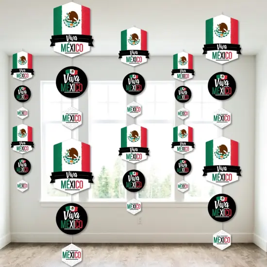Big Dot of Happiness Viva Mexico - Mexican Independence Day Party DIY Dangler Backdrop - Hanging Vertical Decorations - 30 Pieces {1}
