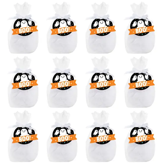 Big Dot of Happiness You've Been Booed - Ghost Halloween Party Clear Goodie Favor Bags - Treat Bags With Tags - Set of 12 {7}