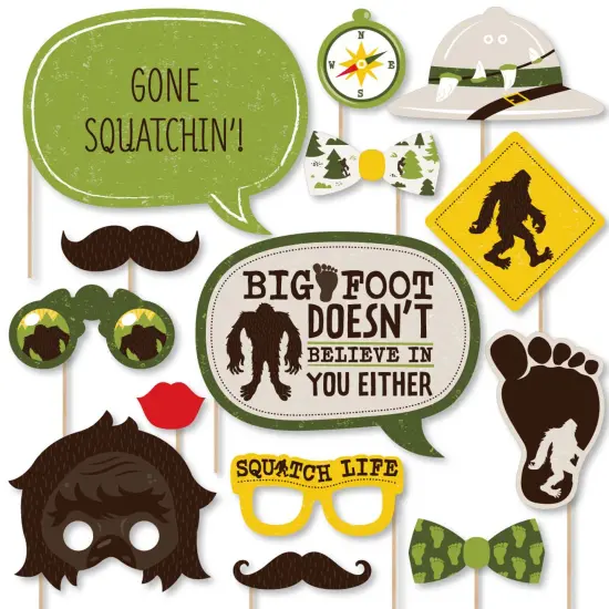 Big Dot of Happiness Sasquatch Crossing - Bigfoot Party or Birthday Party Photo Booth Props Kit - 20 Count {1}