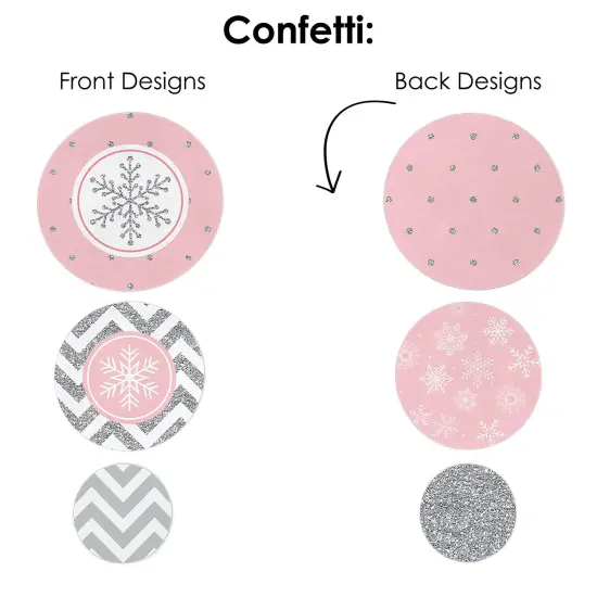 Big Dot of Happiness Pink Winter Wonderland - Holiday Snowflake Birthday Party and Baby Shower Decor and Confetti Terrific Table Centerpiece Kit 30 Ct {7}