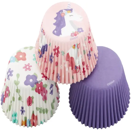 Standard Baking Cups 75/Pkg-Unicorn, Flower Print And Purple {5}