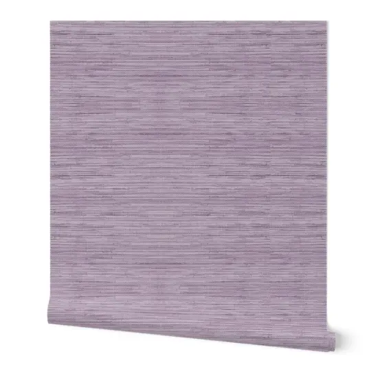 Peel & Stick Wallpaper 2FT Wide Soft Lavender Lilac Violet Grasscloth Look Faux Texture Custom Removable Wallpaper by Spoonflower {7}