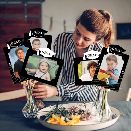 Big Dot of Happiness Graduation Cheers - Graduation Party Picture Centerpiece Sticks - Photo Table Toppers - 15 Pieces {4}