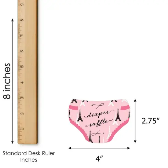 Big Dot of Happiness Paris, Ooh La La - Diaper Shaped Raffle Ticket Inserts - Paris Themed Baby Shower Activities - Diaper Raffle Game - Set of 24 {4}