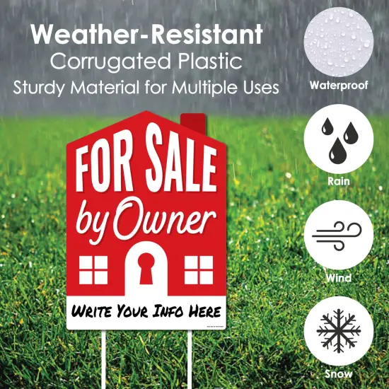 Big Dot of Happiness For Sale By Owner - Home Real Estate Welcome Yard Sign {4}