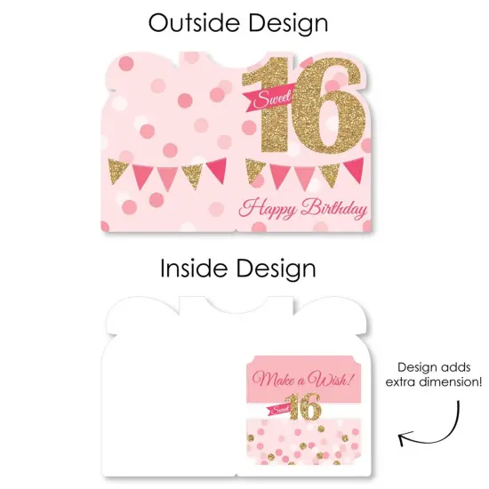 Big Dot of Happiness Sweet 16 - Happy 16th Birthday Giant Greeting Card - Big Shaped Jumborific Card {7}