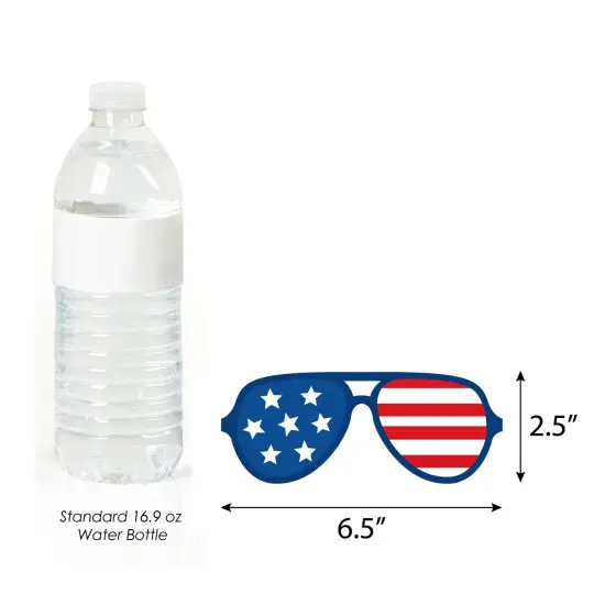 Big Dot of Happiness Firecracker 4th of July Glasses - Paper Card Stock Red, White and Royal Blue Party Photo Booth Props Kit - 10 Count {7}