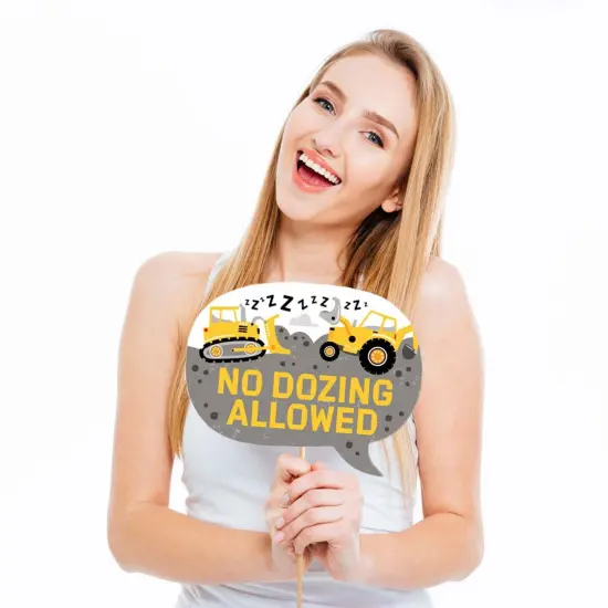 Big Dot of Happiness Funny Dig It - Construction Party Zone - Baby Shower or Birthday Party Photo Booth Props Kit - 10 Piece {3}