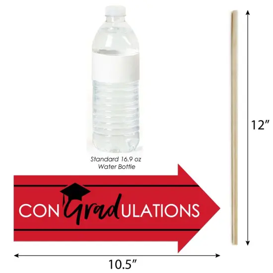 Big Dot of Happiness Funny Red Graduation Party Photo Booth Props Kit - 10 Piece {6}