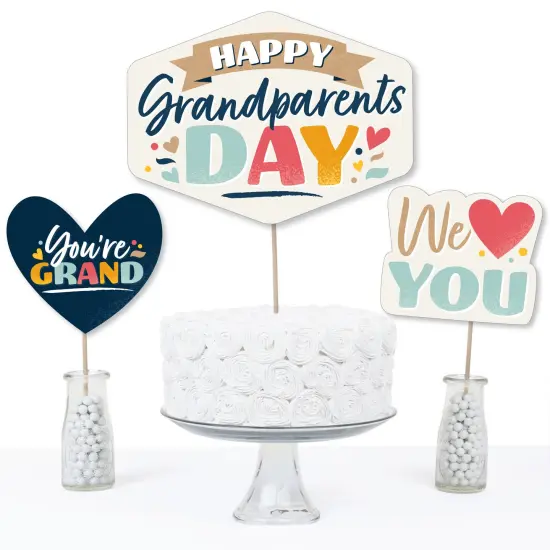 Big Dot of Happiness Happy Grandparents Day - Grandma & Grandpa Party Centerpiece Sticks - Table Toppers - Set of 15 {4}