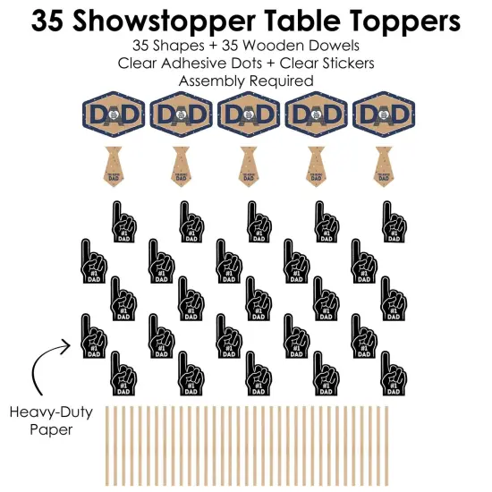 Big Dot of Happiness My Dad is Rad - Father's Day Party Centerpiece Sticks - Showstopper Table Toppers - 35 Pieces {7}