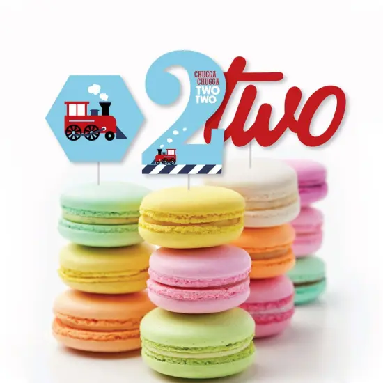 Big Dot of Happiness 2nd Birthday Railroad Party Crossing - DIY Shaped Steam Train Second Birthday Party Cut-Outs - 24 Count {4}