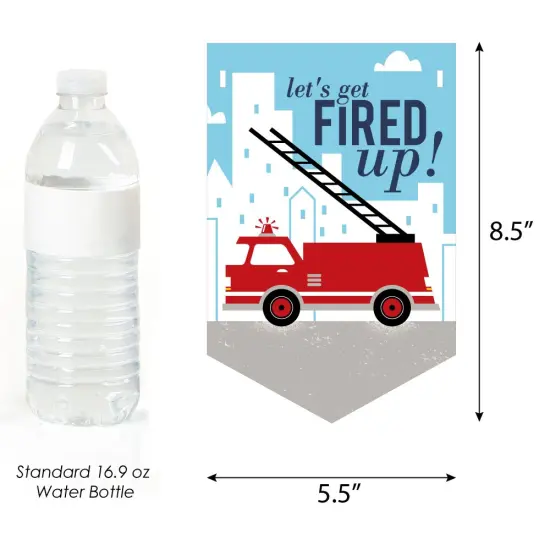 Big Dot of Happiness Fired Up Fire Truck - Firefighter Firetruck Birthday Party Bunting Banner - Birthday Party Decorations - Happy Birthday {4}