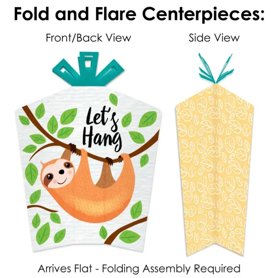 Big Dot of Happiness Let&rsquo;s Hang - Sloth - Baby Shower or Birthday Party Decor and Confetti - Terrific Table Centerpiece Kit - Set of 30 {6}