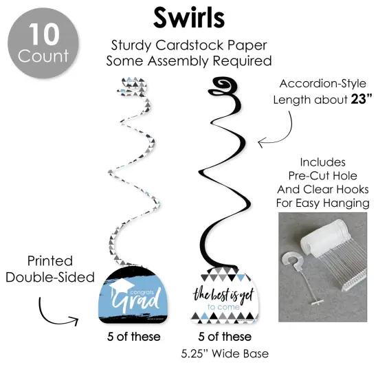 Big Dot of Happiness Light Blue Grad - Best is Yet to Come - Light Blue Graduation Party Supplies Decoration Kit - Decor Galore Party Pack - 51 Pieces {6}