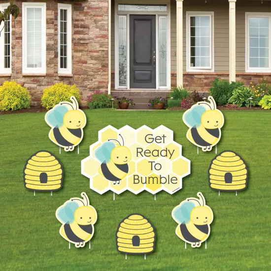 Big Dot of Happiness Honey Bee - Yard Sign & Outdoor Lawn Decorations - Baby Shower or Birthday Party Yard Signs - Set of 8 {1}