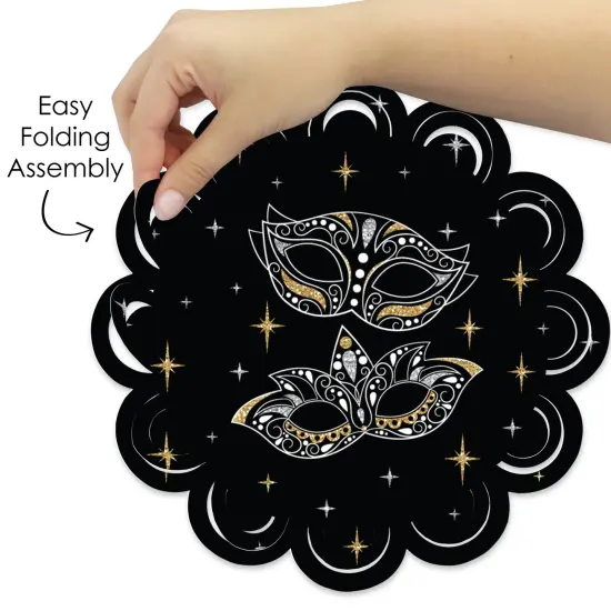 Big Dot of Happiness Masquerade - Mask Party Round Table Decorations - Paper Chargers - Place Setting For 12 {6}