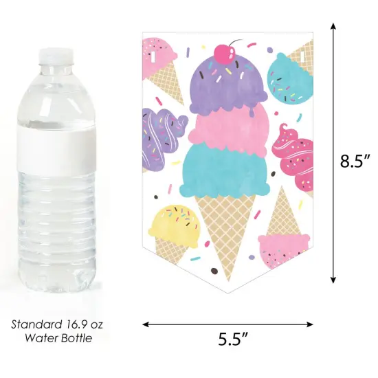 Big Dot of Happiness Scoop Up the Fun - Ice Cream - Sprinkles Birthday Party Bunting Banner - Birthday Party Decorations - Happy Birthday {3}