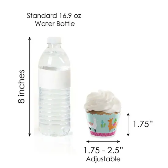 Big Dot of Happiness Whole Llama Fun - Cupcake Decoration - Llama Fiesta Baby Shower or Birthday Party Cupcake Wrappers & Treat Picks Kit - Set of 24 {7}