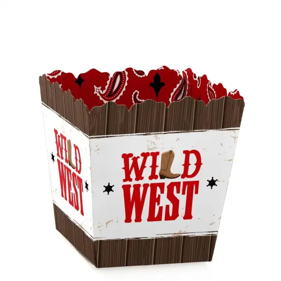 Big Dot of Happiness Western Hoedown - Party Mini Favor Boxes - Wild West Cowboy Party Treat Candy Boxes - Set of 12 {1}