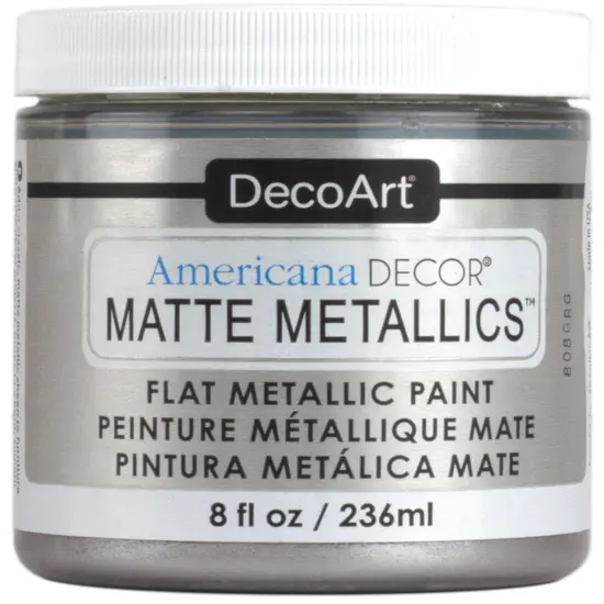 Multipack of 3 - Americana Decor Matte Metallics 8oz-Silver {1}