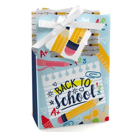 Big Dot of Happiness Back to School - First Day of School Classroom Decorations and Favor Boxes - Set of 12 {1}