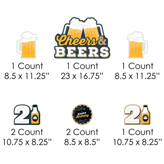 Big Dot of Happiness Cheers and Beers to 21 Years - Yard Sign and Outdoor Lawn Decorations - 21st Birthday Party Yard Signs - Set of 8 {7}