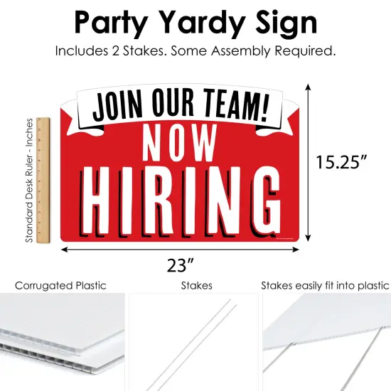 Big Dot of Happiness Now Hiring - Business Yard Sign Lawn Decorations - Party Yardy Sign {7}