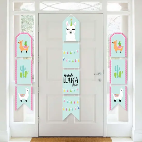 Big Dot of Happiness Whole Llama Fun - Hanging Vertical Paper Door Banners - Fiesta Baby Shower or Birthday Party Wall Decor Kit - Indoor Door Decor {1}