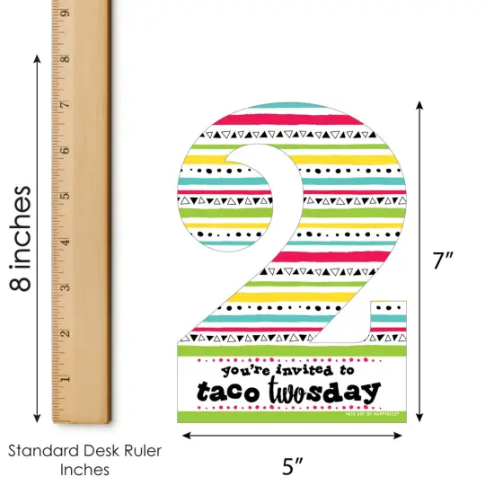 Big Dot of Happiness Taco Twosday - Shaped Fill-in Invitations - Fiesta Second Birthday Party Invitation Cards with Envelopes - Set of 12 {7}
