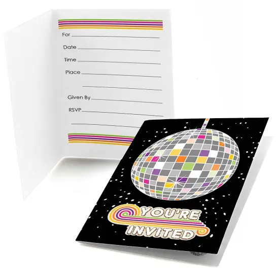 Big Dot of Happiness 70's Disco - Fill In 1970's Disco Fever Party Invitations (8 count) {1}
