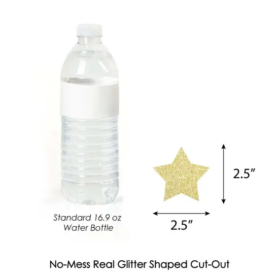 Big Dot of Happiness Gold Glitter Star - No-Mess Real Gold Glitter Cut-Outs - Party Confetti - Set of 24 {4}