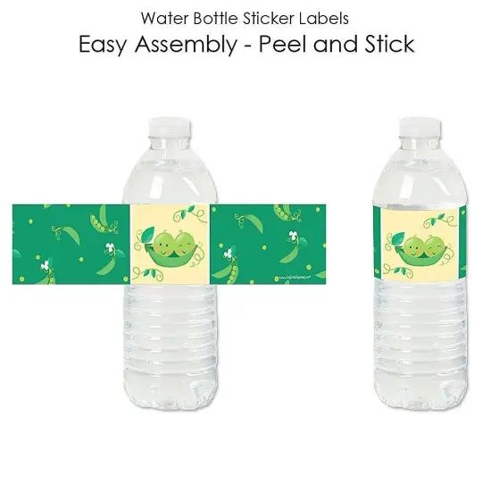 Big Dot of Happiness Double the Fun - Twins Two Peas in a Pod - Baby Shower or First Birthday Party Water Bottle Sticker Labels - Set of 20 {3}