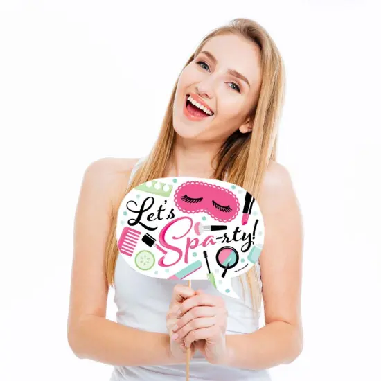 Big Dot of Happiness Funny Spa Day - Girls Makeup Party Photo Booth Props Kit - 10 Piece {3}