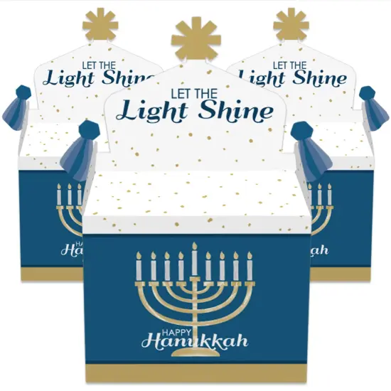 Big Dot of Happiness Happy Hanukkah - Treat Box Party Favors - Chanukah Holiday Party Goodie Gable Boxes - Set of 12 {3}