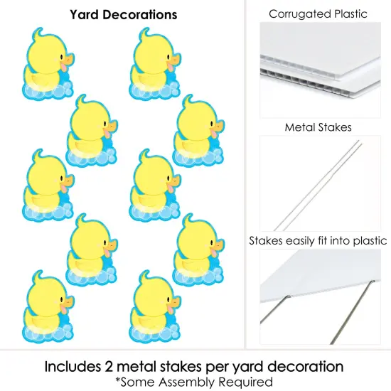 Big Dot of Happiness Ducky Duck - Rubber Ducky Lawn Decorations - Outdoor Baby Shower or Birthday Party Yard Decorations - 10 Piece {7}