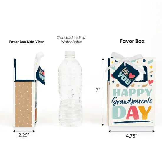 Big Dot of Happiness Happy Grandparents Day - Grandma & Grandpa Party Favor Boxes - Set of 12 {3}