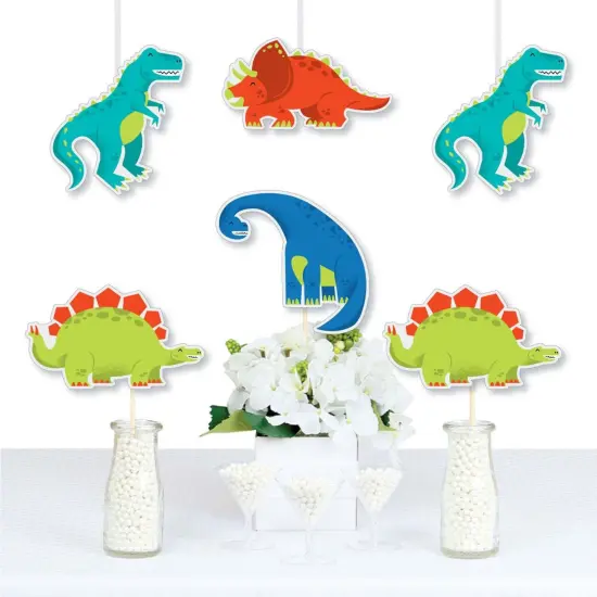 Big Dot of Happiness Roar Dinosaur - T-Rex Triceratops Stegosaurus & Brontosaurus Decor DIY Dino Baby Shower or Birthday Party Essentials - Set of 20 {1}