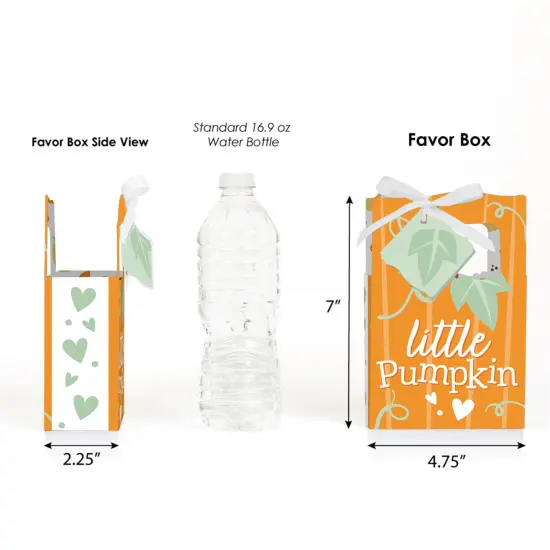 Big Dot of Happiness Little Pumpkin - Fall Birthday Party or Baby Shower Favor Boxes - Set of 12 {3}